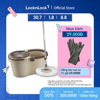 Bộ cây lau nhà xoay tay compact spin mop lock&lock - etm466