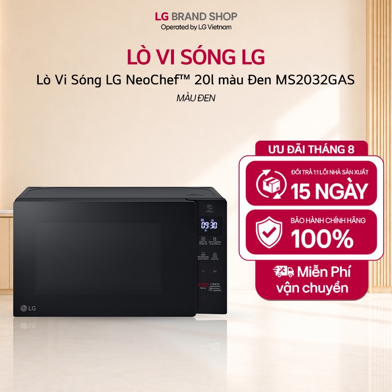 [Chỉ giao miền Nam/Bắc] MS2032GAS - Lò Vi Sóng LG NeoChef™ 20l màu Đen MS2032GAS