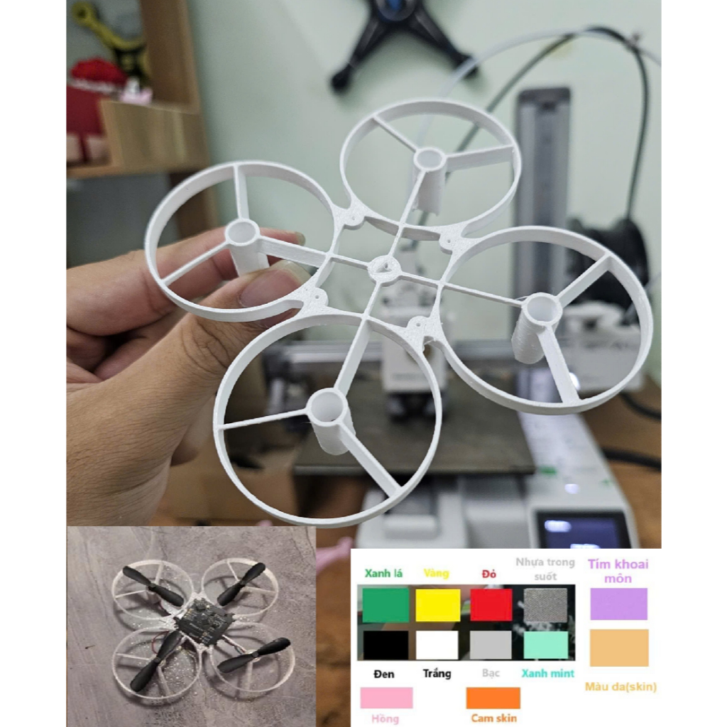 Khung Drone Mini phù hợp chế mini drone hỗ trợ motor 716 , 720,.. bền bỉ chắc chắn