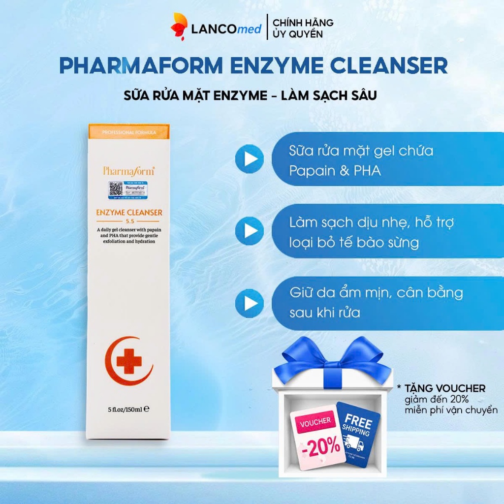 SỮA RỬA MẶT ENZYME – PHARMAFORM ENZYME CLEANSER pH 5.5