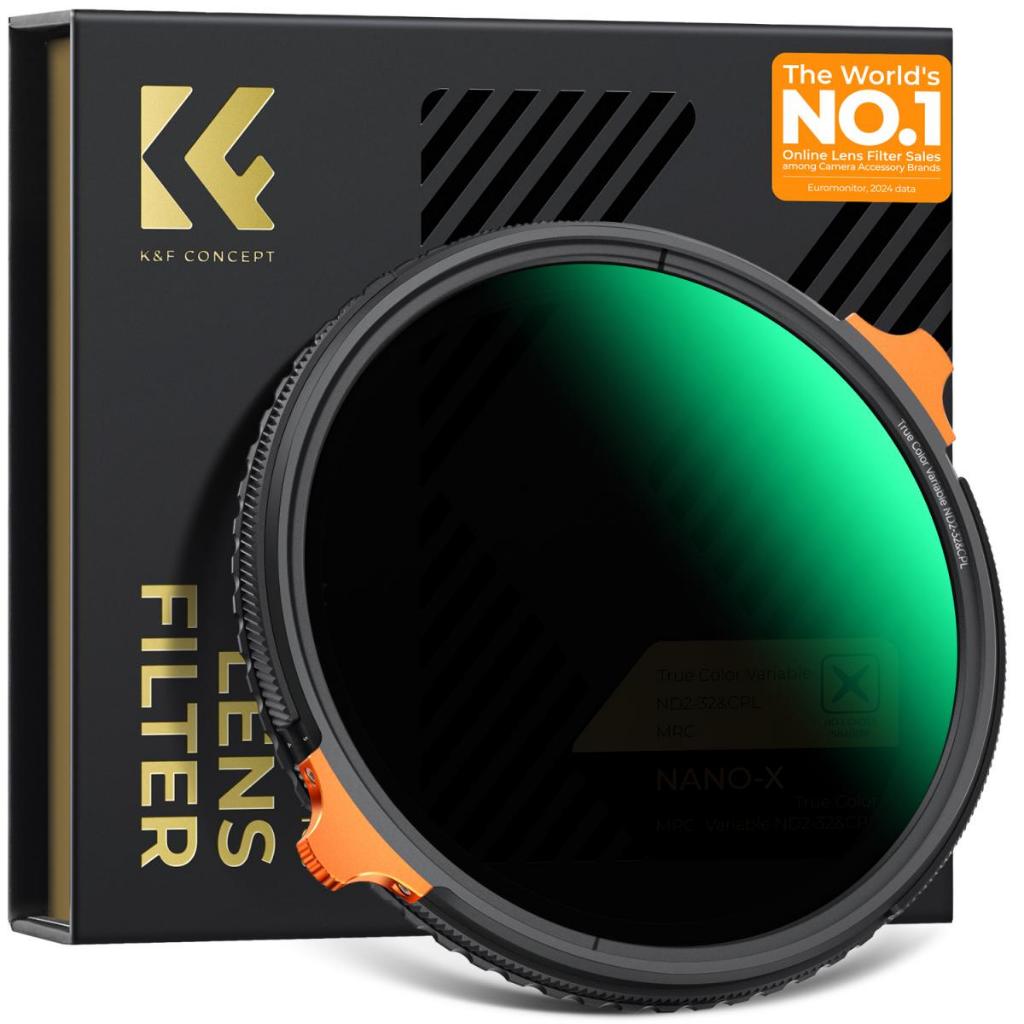 Filter K&F Concept Truecolor CPL - VND Nano X (ND2-ND32) giảm từ 1~5 stops