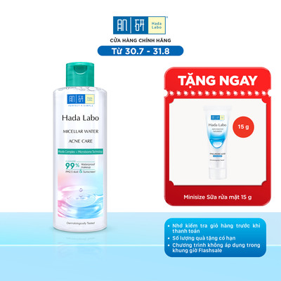 Nước tẩy trang sạch sâu cho da mụn, nhạy cảm Hada Labo Micellar Water Acne Care 240ml