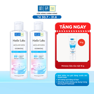 [VB] Combo 2 Nước tẩy trang sạch sâu dưỡng ẩm Hada Labo Micellar Water Hydrating 240ml/chai