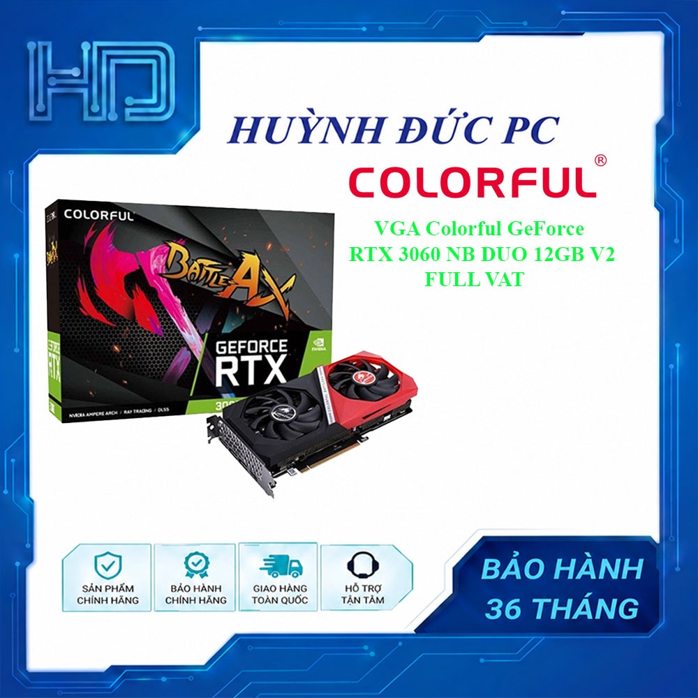 VGA Colorful GeForce RTX 3060 Battle AX DUO 12GB V2-V