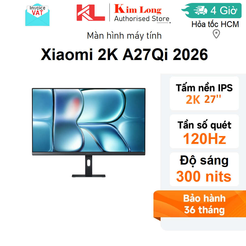 Màn hình máy tính Xiaomi 2K 27inch A27Qi 2026 IPS 120HZ 300nits ( ELA5812EU ) - Bảo hành 3 năm chính