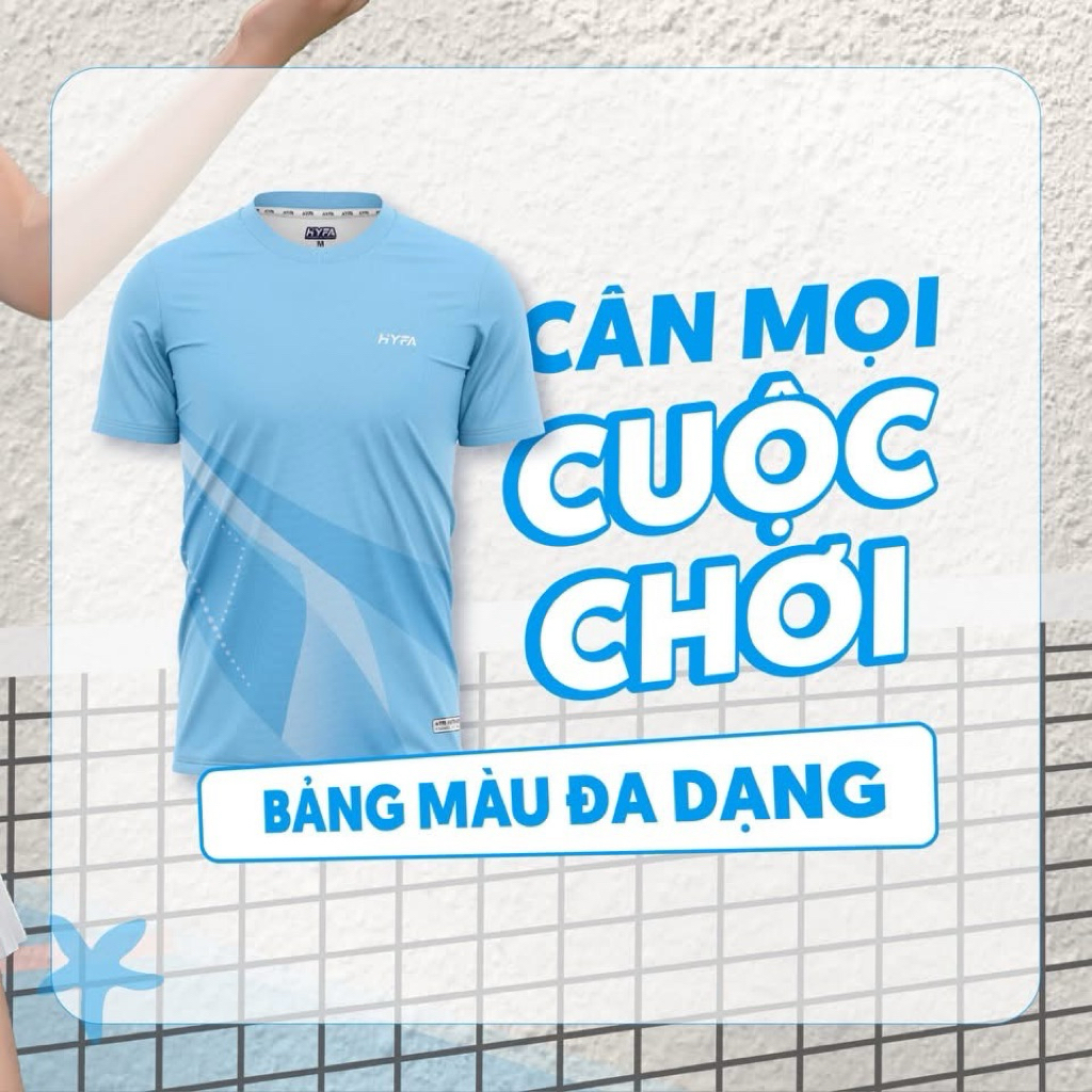 Áo thể thao cầu lông HYFA chính hãng - mẫu ZEN XANH