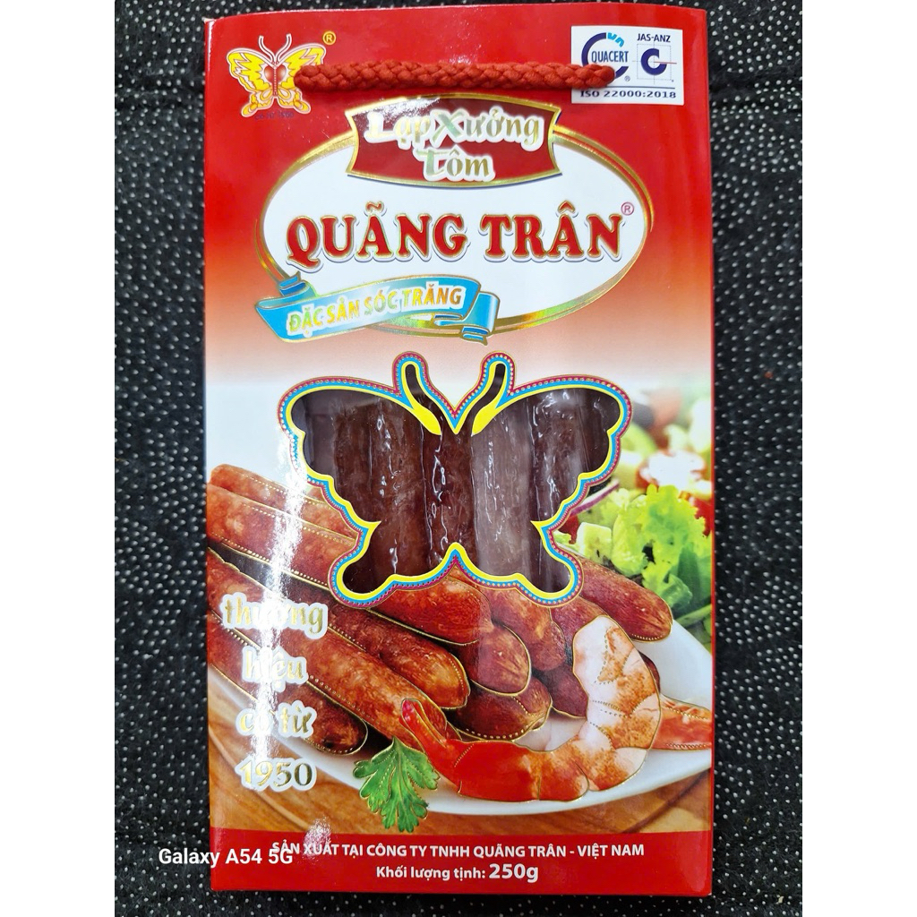 Lạp xưởng tôm Quảng Trân ngon, mới, an toàn hộp 250g - Đức Huê store