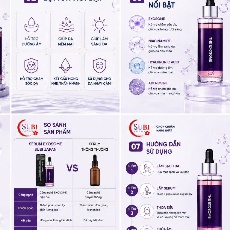Serum EXOSOME Nhật Bản 55ml JAPAN | Tinh Chất Dưỡng Da Chứa Exosome Niacinamide Hyaluronic Acid Made