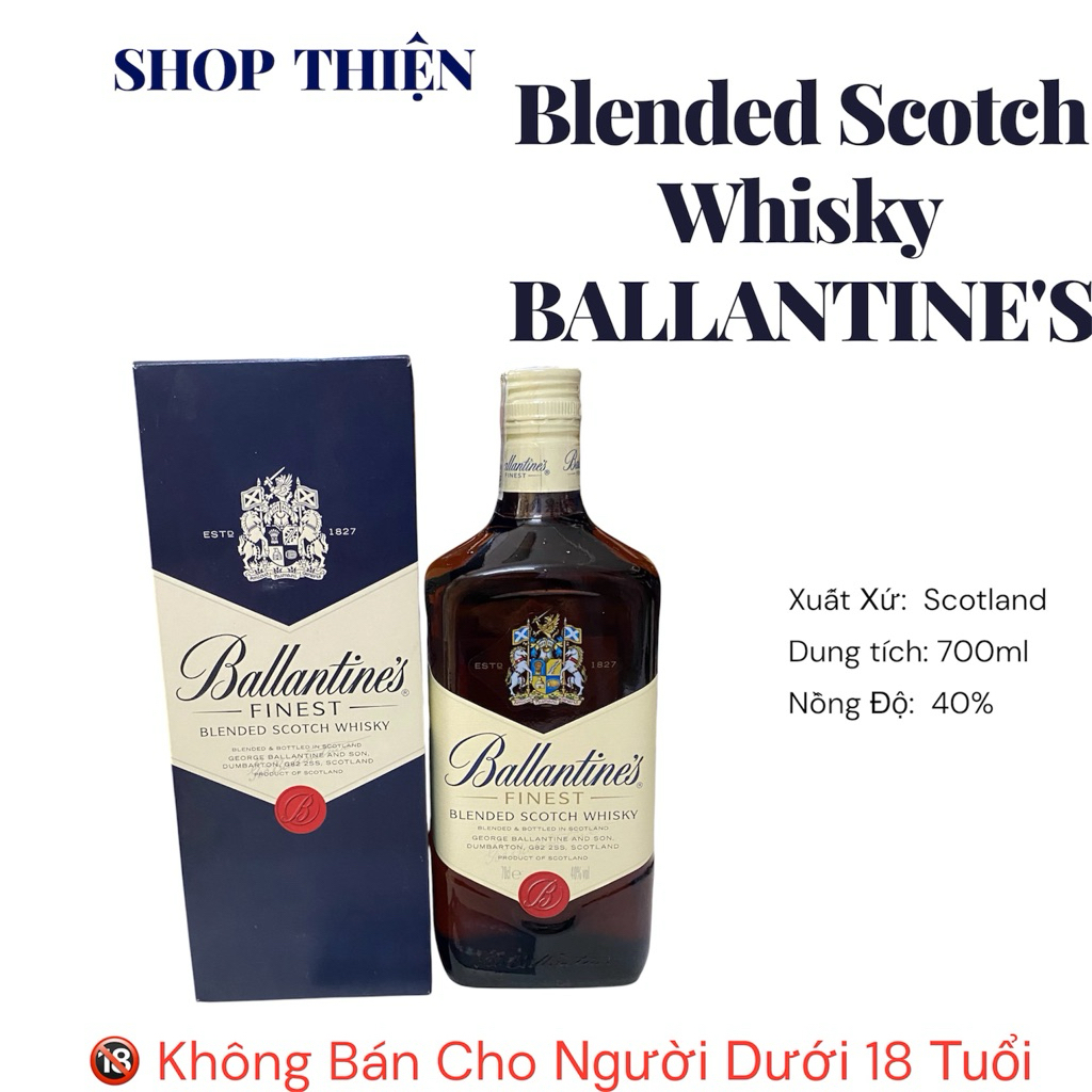 Ruou Ballantine's Finest Blended Scotch Whisky 700ml 40% - Whisky Scotland Nhập Khẩu [SHOP THIỆN]