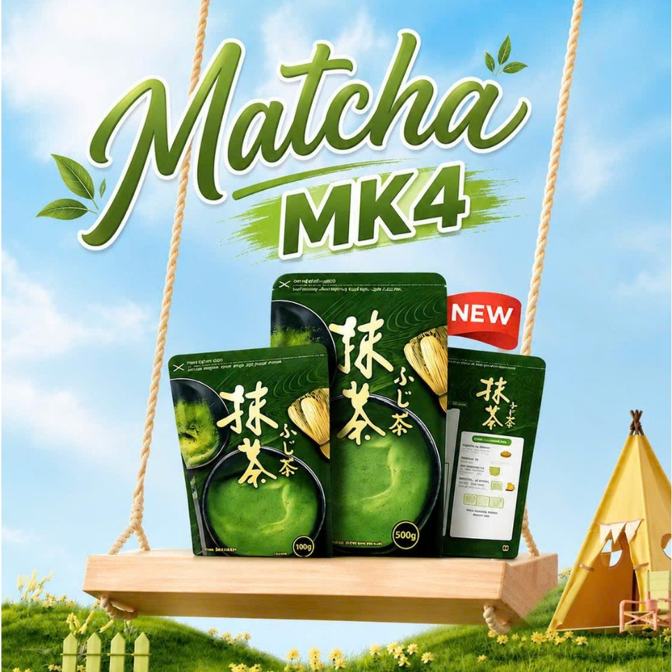 [NEW - COMBO 2 GÓI 500G] Bột Matcha MK4 Nhật Bản Chính Hãng Fuji | Màu Đẹp – Thơm Vị Đậu – Đậm Umami