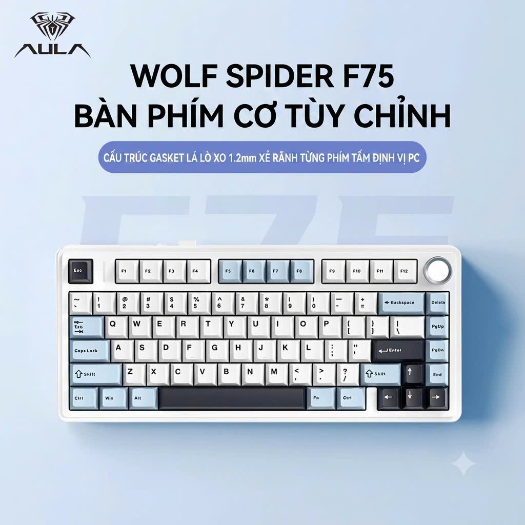 [Chính Hẵng ]Bàn phím cơ không dây Aula F75 (Leobog Reaper/Ice Vein Switch, 3 chế độ kết nối, LED RGB, Hot-swappable) | BigBuy360 - bigbuy360.vn