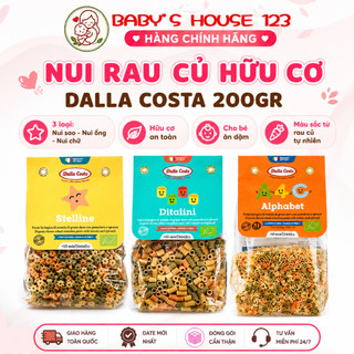 Nui ống - nui sao - nui chữ rau củ hữu cơ dalla costa - gói 200gr