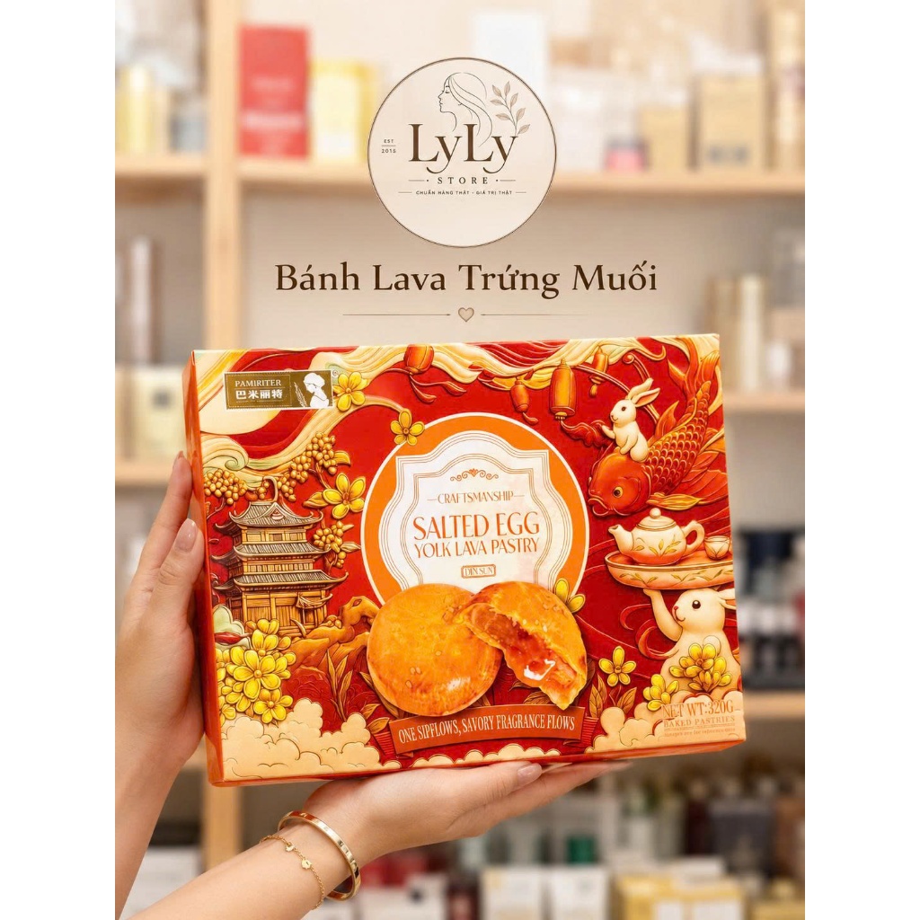 Bánh Lava Trứng Muối Tan Chảy 2 vị bánh - 330g / 1 hộp 6 cái