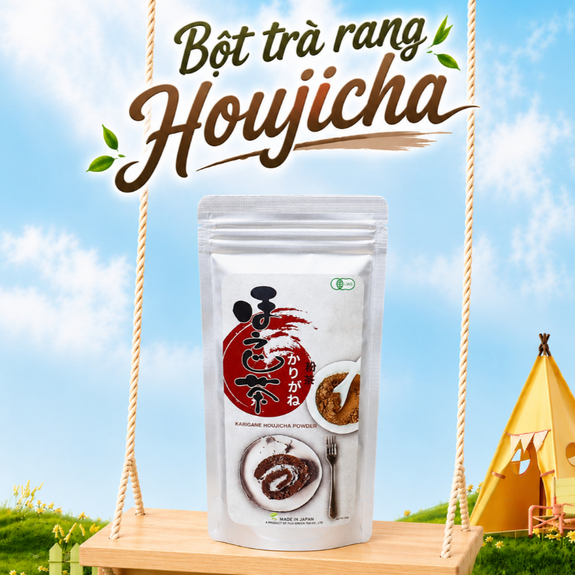 Gói 100g Bột Trà Rang Karigane Houjicha Fuji | Không đắng – Giàu dinh dưỡng