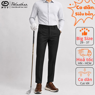 Quần Tây Nam Cao Cấp Dáng Golf Fttleather Quần Âu Nam Chống Nhăn Co Giãn Tốt Form Thanh Lịch 1QA