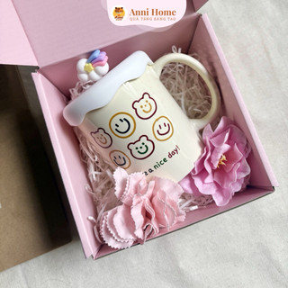 Ly cốc sứ dễ thương Anni Home [Hình thật-có clip tự quay]