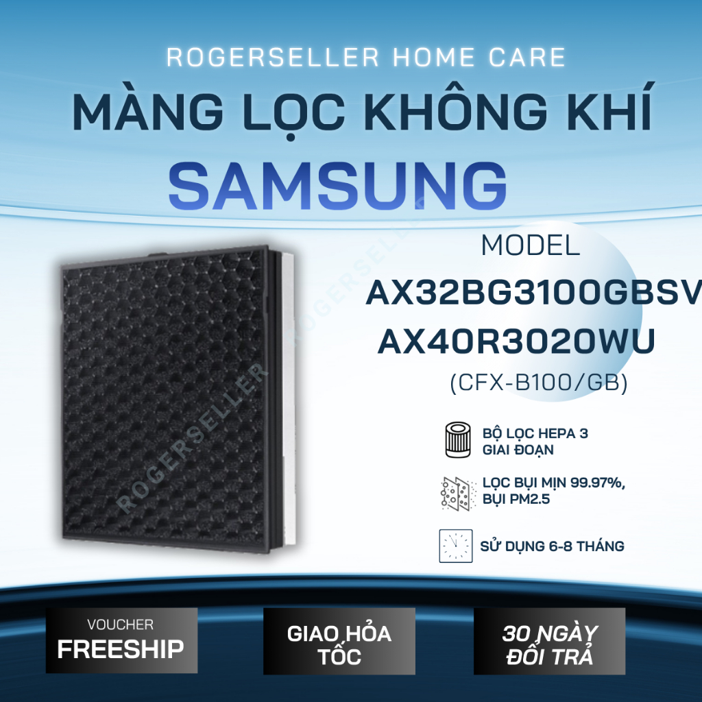 Màng Lọc Không Khí Samsung AX32BG3100GBSV, bộ lọc Samsung AX40R3020WU/SV, samsung CFX-B100/GB
