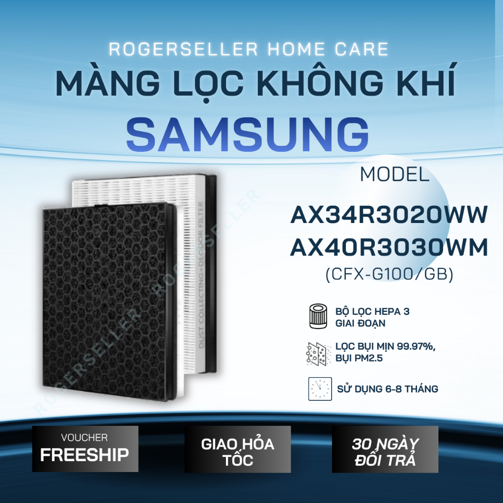 Màng Lọc Không Khí Samsung AX34R3020WW và AX40R3030WM, bộ lọc không khí Samsung CFX-G100/GB