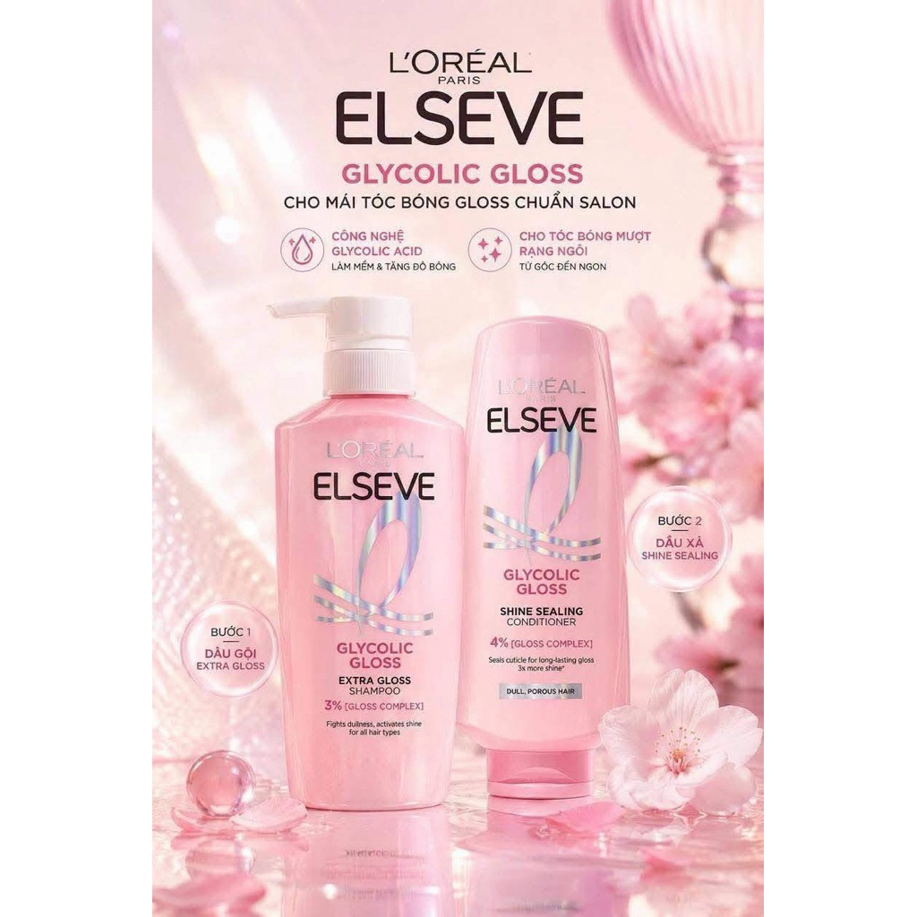 Gội Xả L'Oréal Elseve GLYCOLIC GLOSS