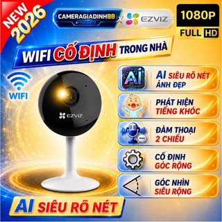 Camera wifi ezviz trong nhà h1c, c1c-b, cb! 2m 1080p góc siêu rộng, bảo hành chính hãng 24 tháng