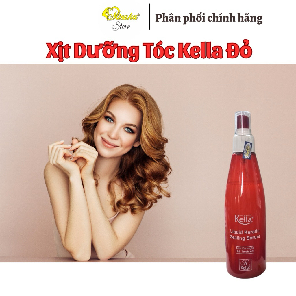 xịt dưỡng tóc kella đỏ