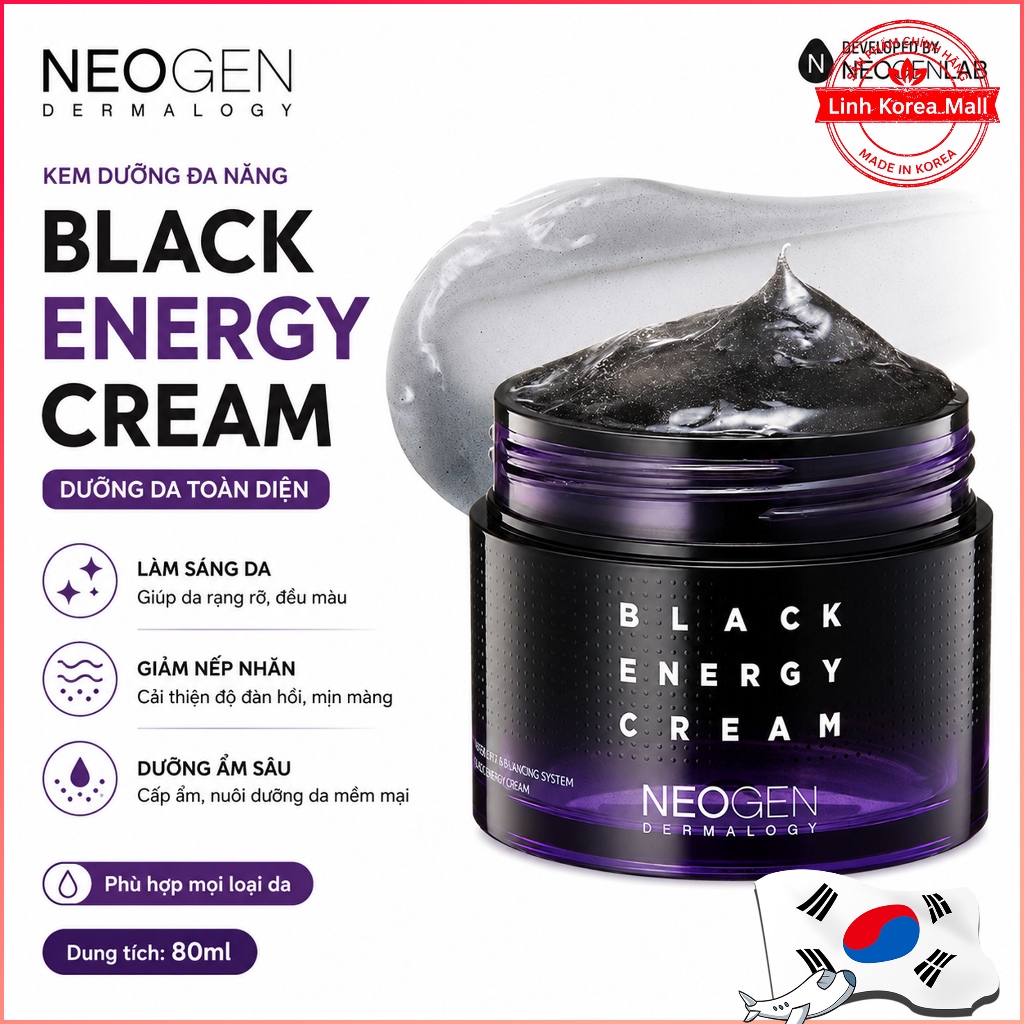 Kem dưỡng ẩm NEOGEN Black Energy Cream 80ml