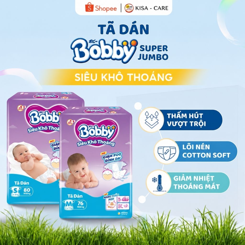 1 BAO TẢ DÁN BOBBY GÓI LỚN SIZE S80/M76 - KISA-CARE