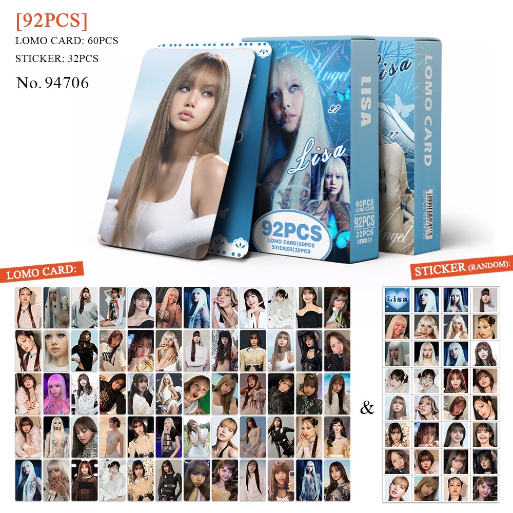 Set 60 lomo card và 32 sticker Blackpink - Lisa cá tính 2026
