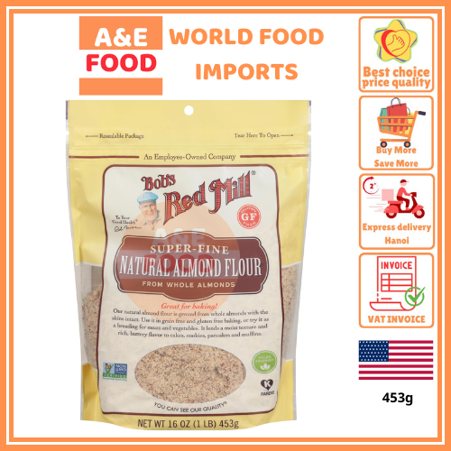 Bột hạnh nhân siêu mịn Bob's Red Mill Gluten Free Super-Fine Almond Flour 453g