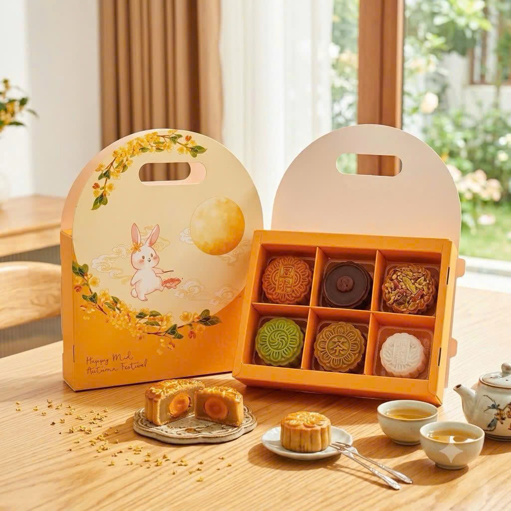 Hộp Trung Thu Mini 6 bánh Thỏ Vàng 50-75gr
