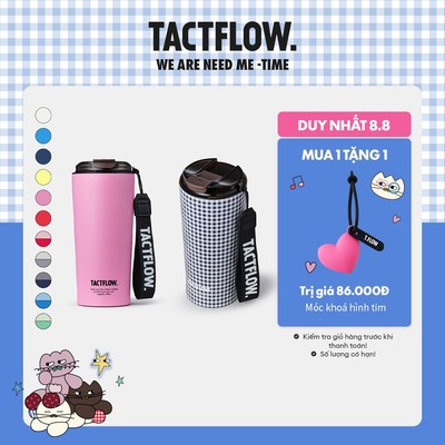 Bình giữ nhiệt TACTFLOW Ceramic TFB dung tích 650ml bằng thép không gỉ phủ sứ kèm quai xách - Nhiều màu