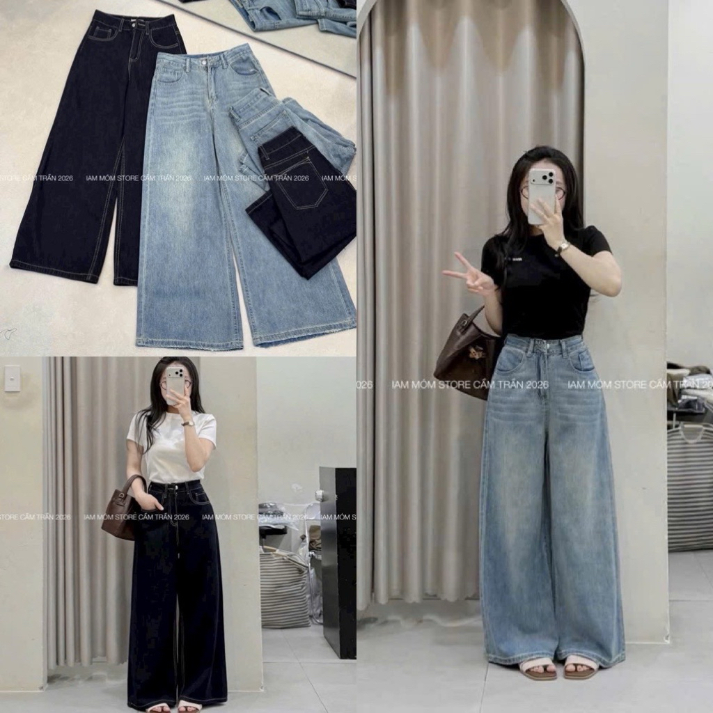 QUẦN JEANS SUÔNG ÔNG RỘNG HAI MẦU M116 là