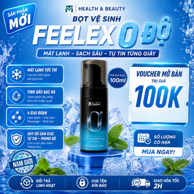 Bọt Vệ Sinh Trước Quan Hệ Feelex 0 Độ, mát lạnh tức thì, Giảm Nhạy Cảm, Giúp Nam Giới Duy Trì Phong Độ Và Tự Tin - 100ml
