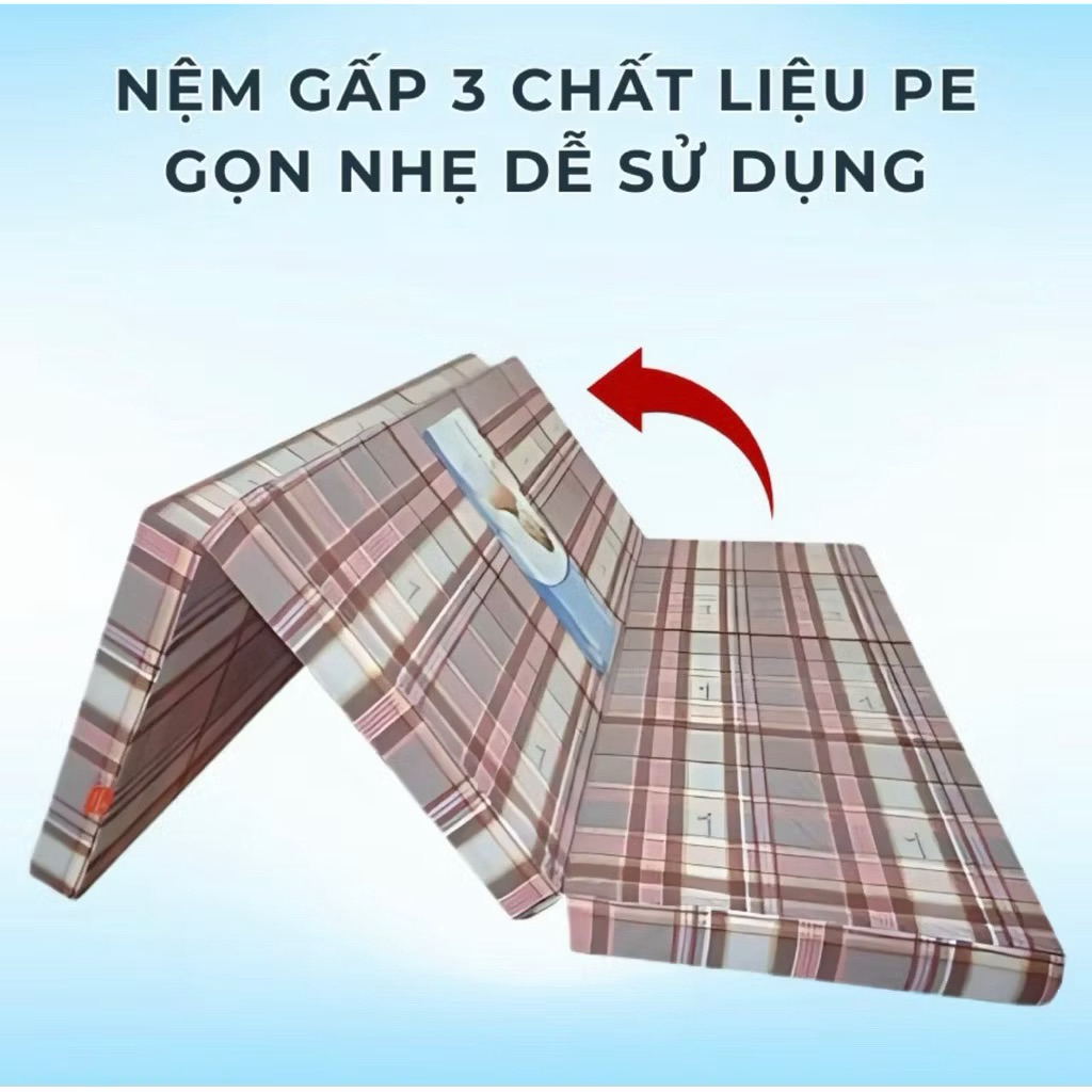 Nệm gấp gọn, nệm gấp 3 cao cấp, nệm sinh viên, bền đẹp, đầy đủ kích thước dễ sử dụng