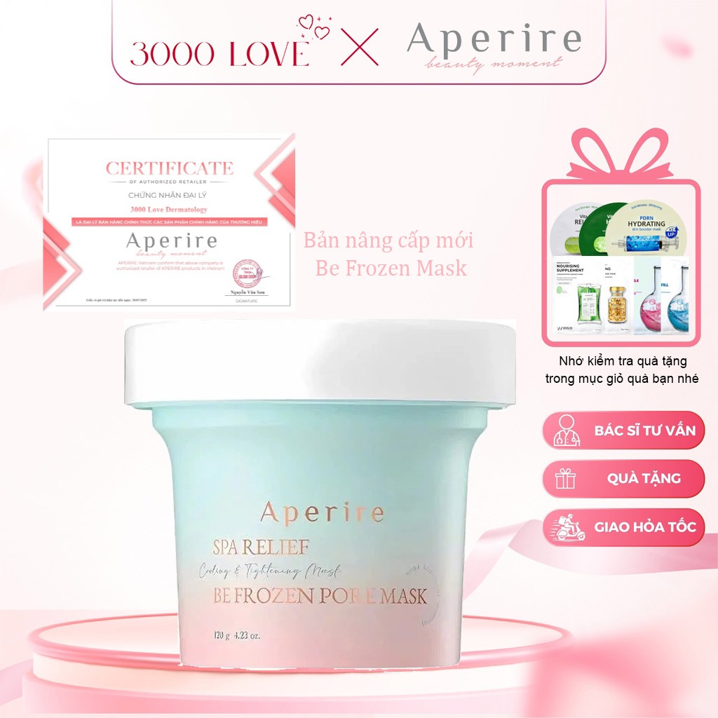Mặt Nạ Đất Sét Aperire Be Frozen Pore Mask 120g kiềm dầu, se khít lỗ chân lông - 3000 Love