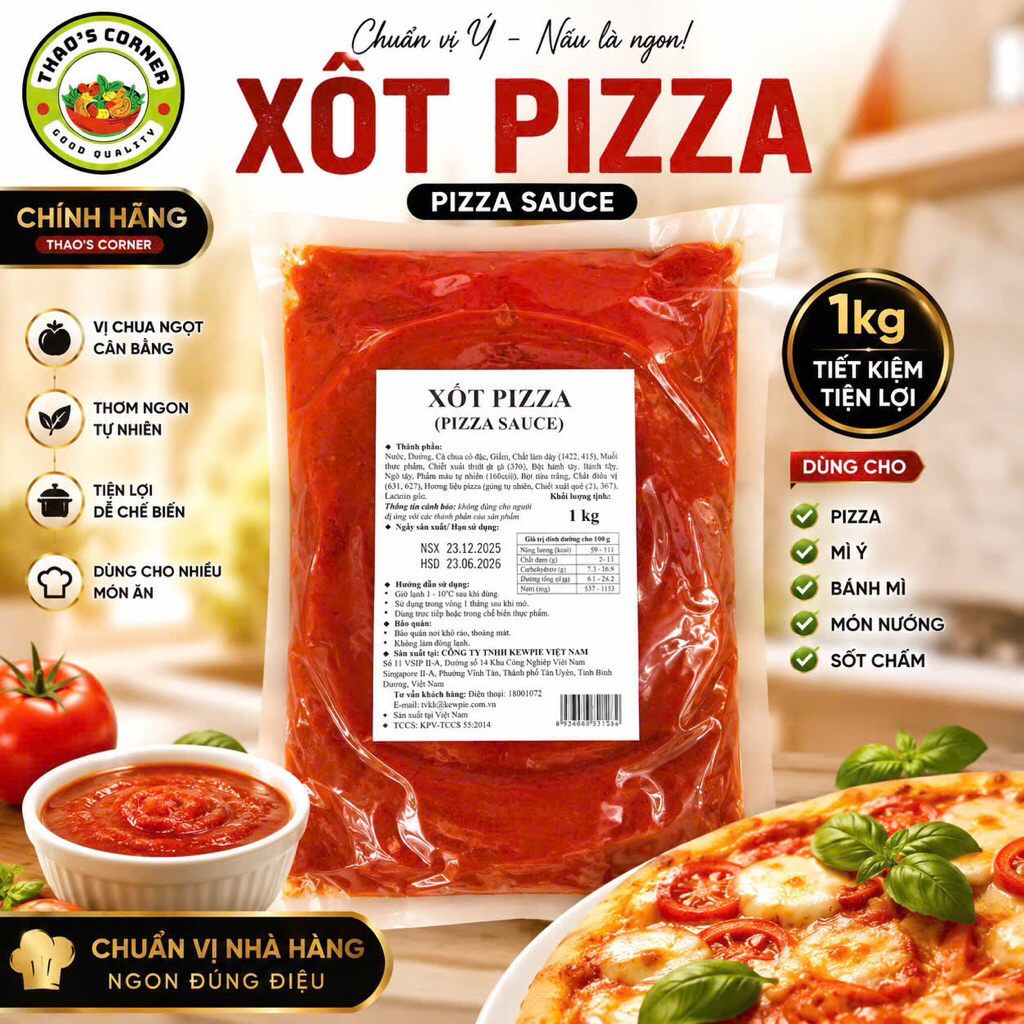 XỐT PIZZA CÀ CHUA KEWPIE - PIZZA SAUCE 1KG