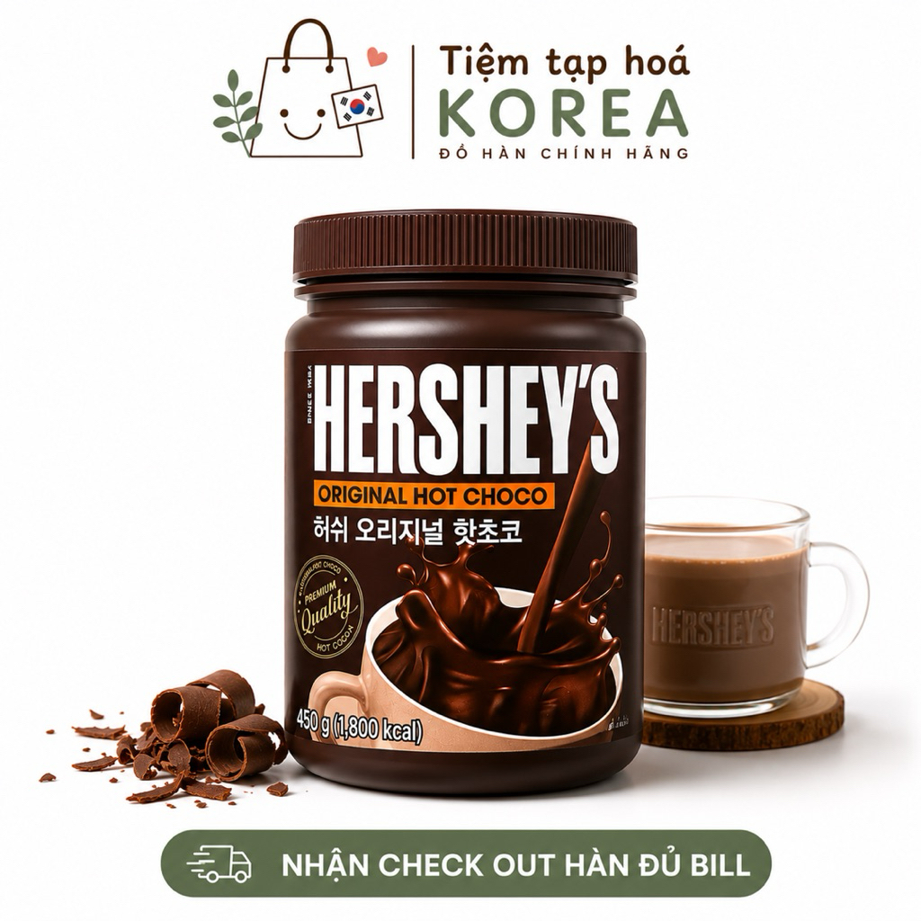 ĐỦ BILL- Bột cacao nguyên chất Hershey’s 450g- Socola nóng Hershey’s