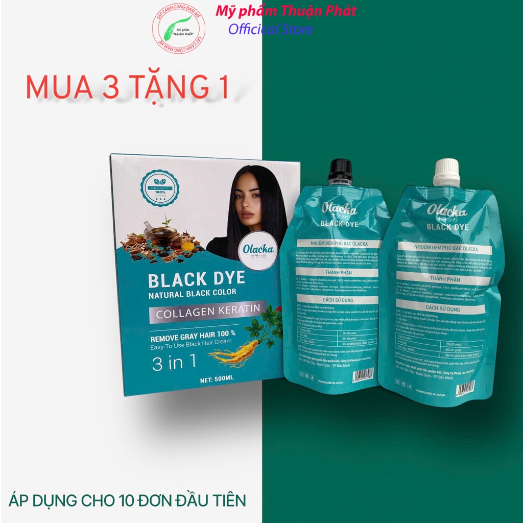 Nhuộm đen phủ bạc Olacka hương thơm dâu sting 2*500ml