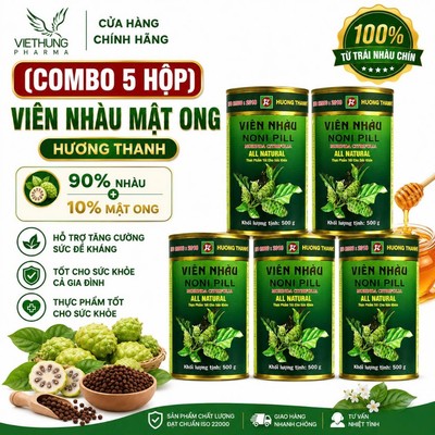 (COMBO 5 HỘP) Viên Nhàu Mật Ong Hương Thanh, Hộp 500g