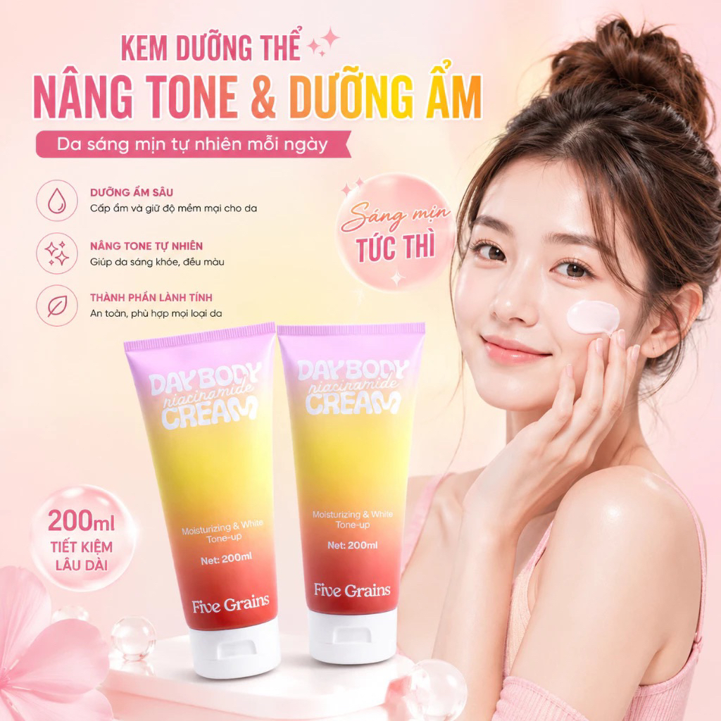 [FIVE GRAINS] Kem dưỡng, Xịt chống nắng Cao cấp Five Grains trắng da Niacinamide, Alpha-Arbutin