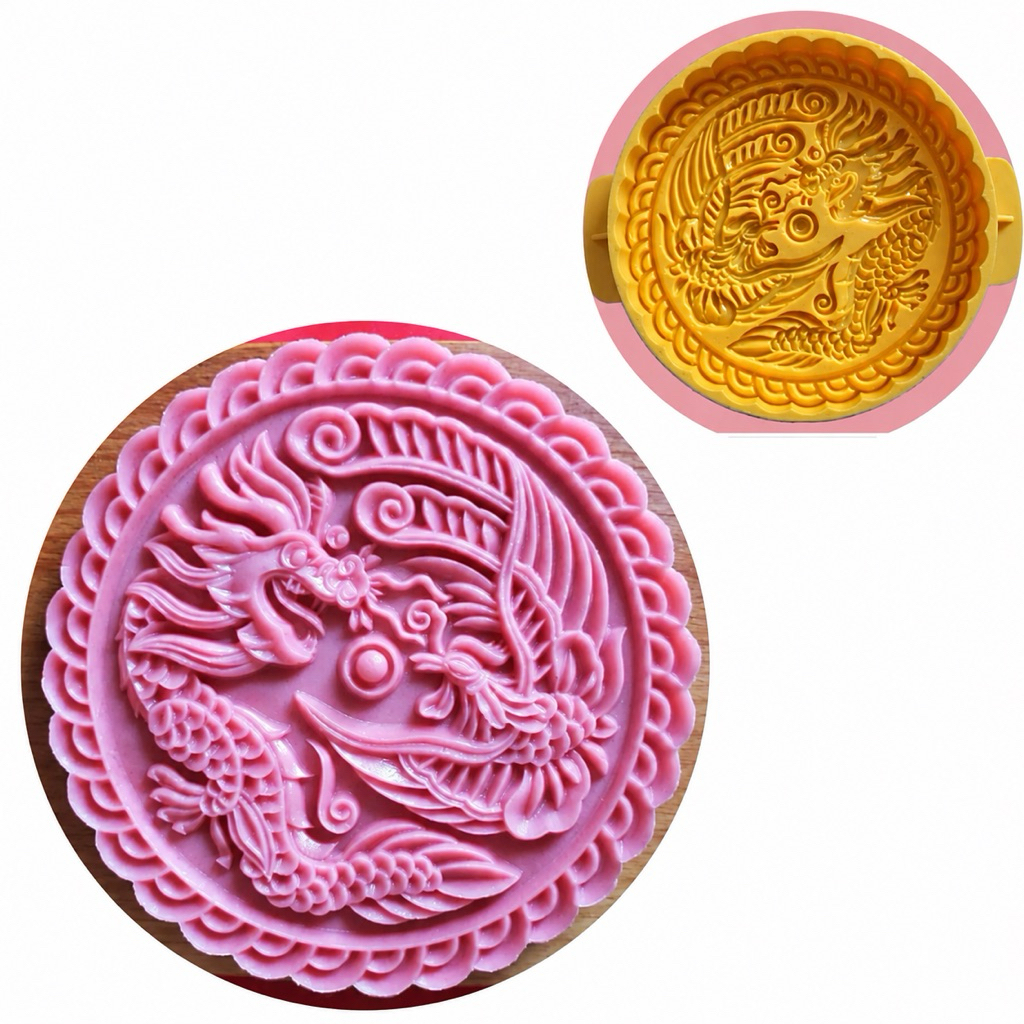 Khuôn trung thu lò xo ép tay cỡ lớn 600g
