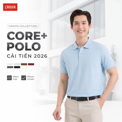 Áo polo nam CANIFA áo polo trơn basic công sở phom regular  co giãn thoải mái 8TP26A006