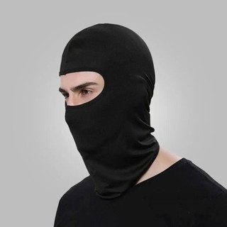 Khăn trùm đầu ninja màu đen-Khăn ninja vải thun co giản tốt dùng để đội mũ bảo hiểm đi chơi,đi phượt