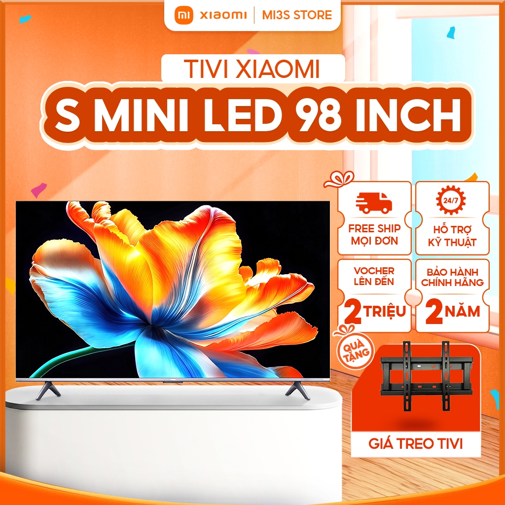 Tivi Xiaomi TV S Mini LED 2026 98 Inch | QD-Mini LED 4K, 144Hz, 1200 Nits, Google TV, Dolby Atmos
