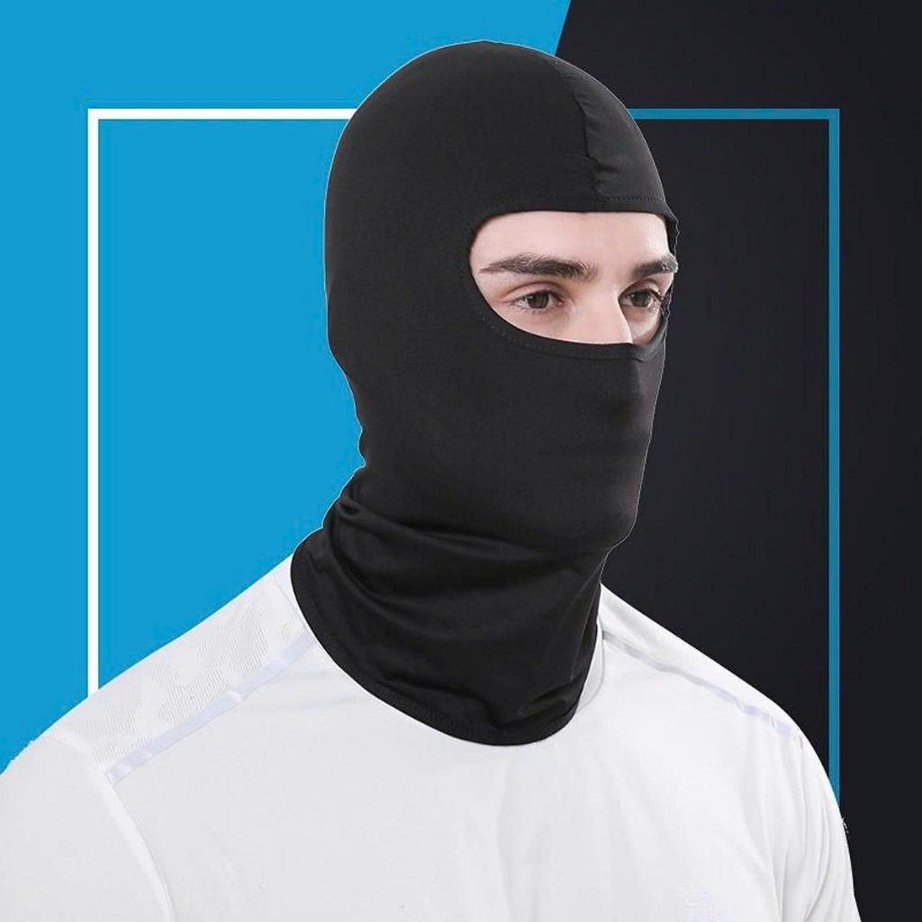 Khăn trùm đầu ninja màu đen-Khăn ninja vải thun co giản tốt dùng để đội mũ bảo hiểm đi chơi,đi phượt