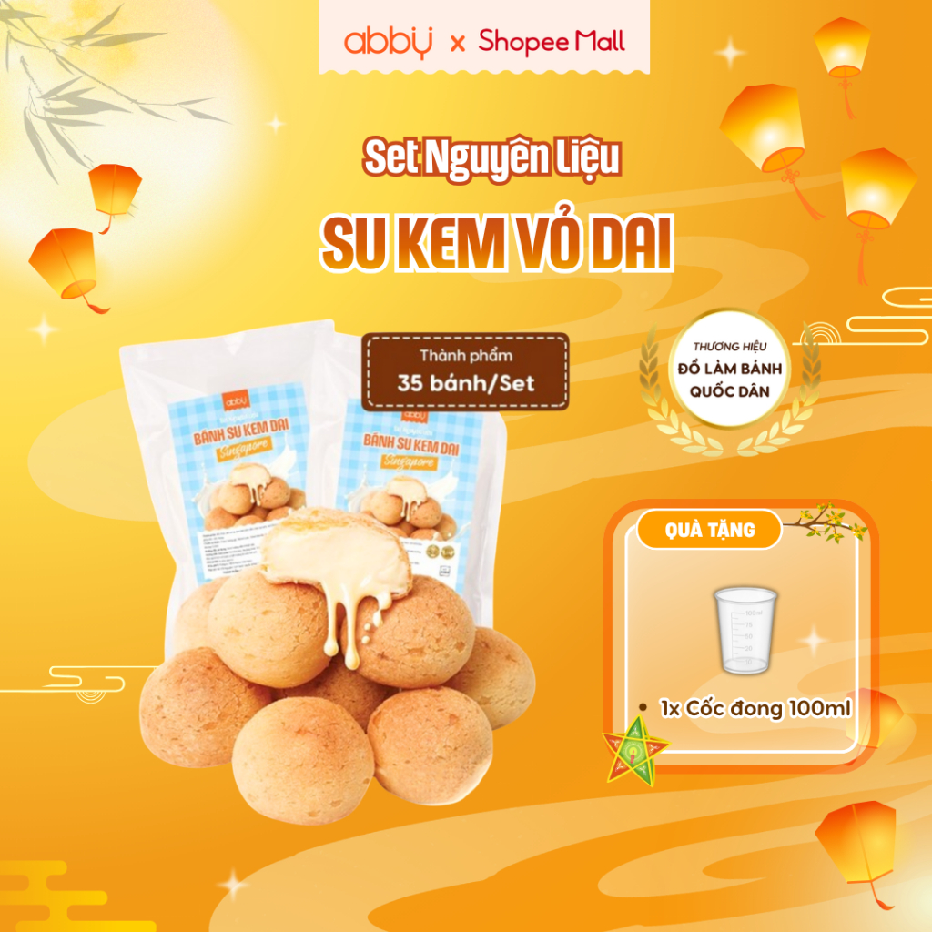 [ABBY]Set nguyên liệu làm bánh su kem Singapore vỏ giòn, vỏ dai, vỏ truyền thống - thành phẩm 35 - 4