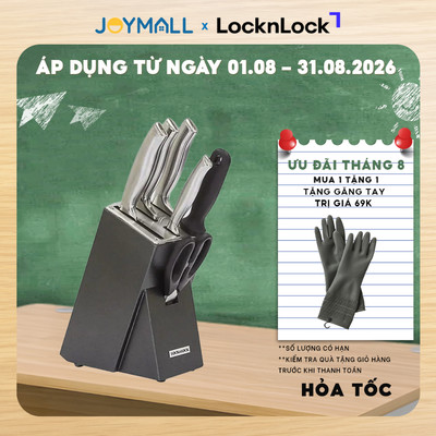 Bộ Dao Bằng Thép Không Gỉ Cao Cấp 7 Món LocknLock CKK301, Hàng Chính Hãng, Kèm Hộp Đựng - JoyMall