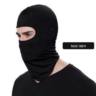 Khăn trùm đầu ninja màu đen-Khăn ninja vải thun co giản tốt dùng để đội mũ bảo hiểm đi chơi,đi phượt