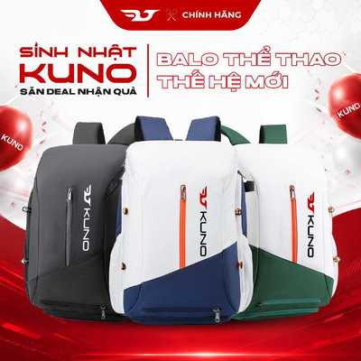 Balo Thể Thao KUNO Chính Hãng Đa Năng Sử Dụng Cầu Lông, Tennis, Bóng Rổ, Thời Trang Chống Thấm Nước - BN03K
