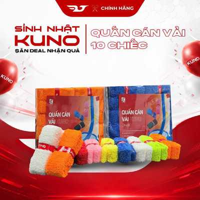 Quấn Cán Vải vợt cầu lông QCV10C KUNO Chính Hãng,dày,êm,mịn chống trơn túi 10 chiếc